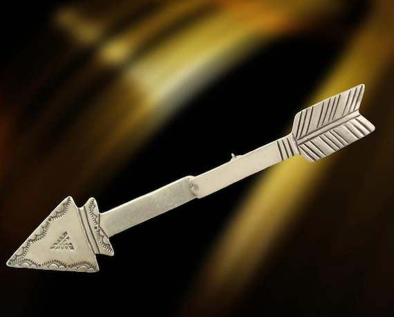 Native American Articulated Arrow Brooch Sterling Silver