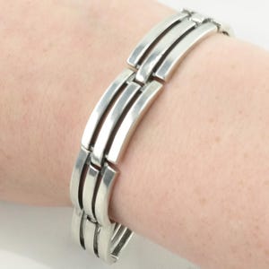 Poland Sterling Silver Link Bracelet Rectangular Links