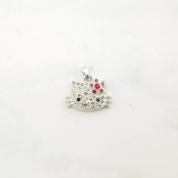 Vintage CZ Hello Kitty Sterling Silver Pendant