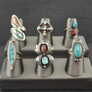 Choice Vintage Sterling Silver Turquoise Ring Size 6 1/2