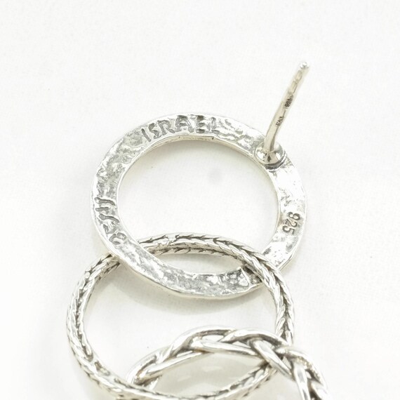 Sterling Silver Earrings, Interlocking Hoops (Isr… - image 9