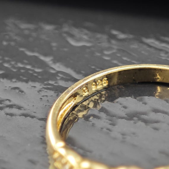 Stackable Gold Plated Ring Sterling Silver Sz 10 - image 7