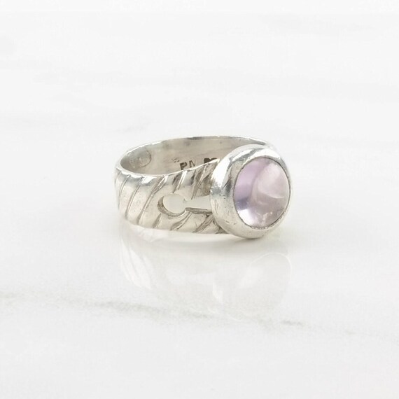Amethyst Ring - Sterling Silver Solitaire Size 6 … - image 4