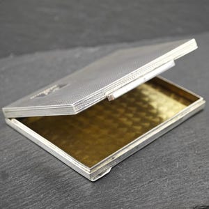 Vintage European Cigarette Case Box Engraved R.D. Sterling Silver