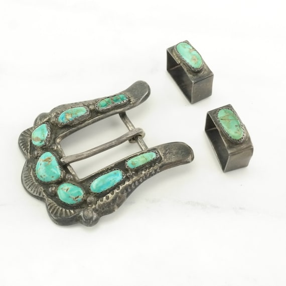 Magnificent Vintage Native American Zuni Blue Gem Turquoise Sterling Silver Cufflinks Old Magnificent Vintage Native American Zuni Blue Gem Turquoise Sterling Silver Cufflinks Old