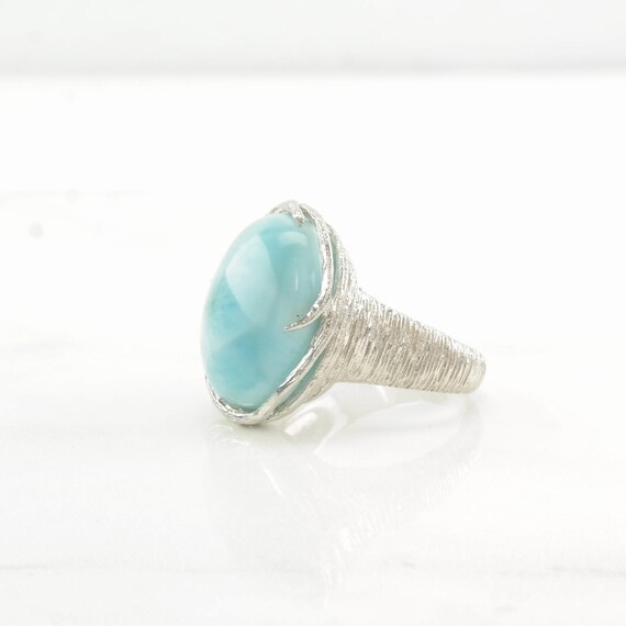 Sterling Silver Ring: Larimar Stone - Large Sky B… - image 7