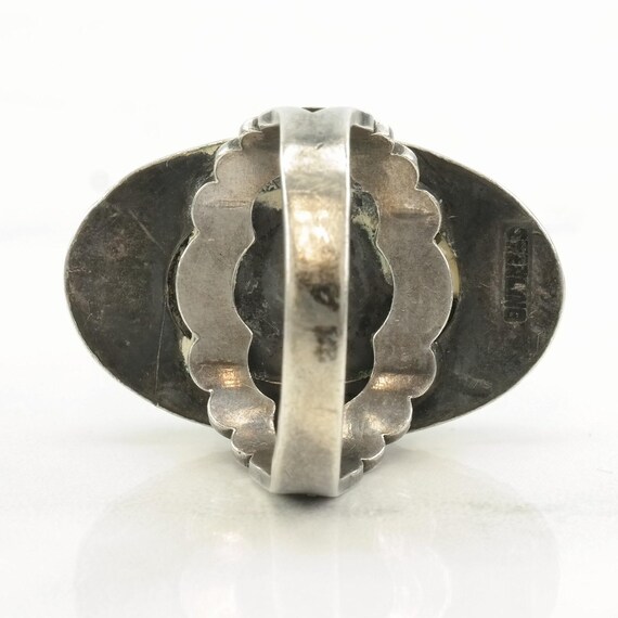 Native American Turquoise Ring - Oval Spiderweb S… - image 8