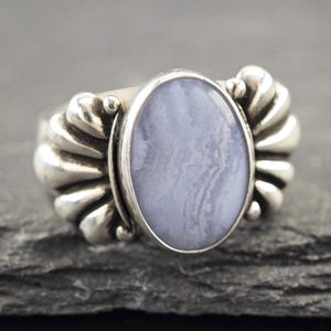 Vintage Carolyn Pollack, Agate Ring Sterling Silver