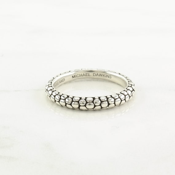 Vintage Michael Dawkins Sterling Silver Ring, Peb… - image 4