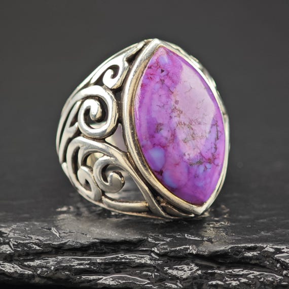 Purple Mojave Statement Ring - Sterling Silver Si… - image 6