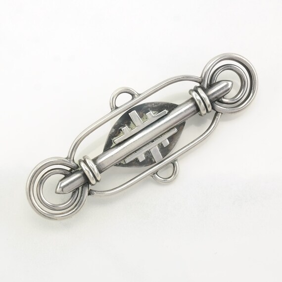 Vintage Abstract Sterling Silver Brooch - image 5