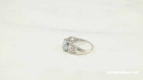 Vintage Sterling Natural Topaz Silver Ring - image 4