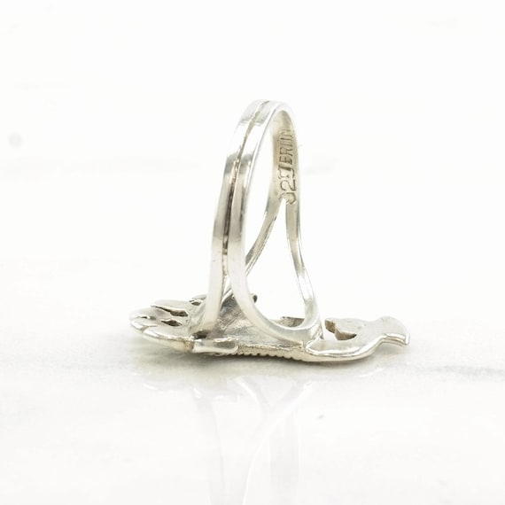 Art Deco Sterling Silver Ring, Ruby Marcasite Pea… - image 8