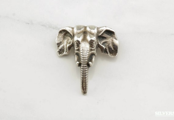 British Elephant Silver Brooch Sterling Animal
