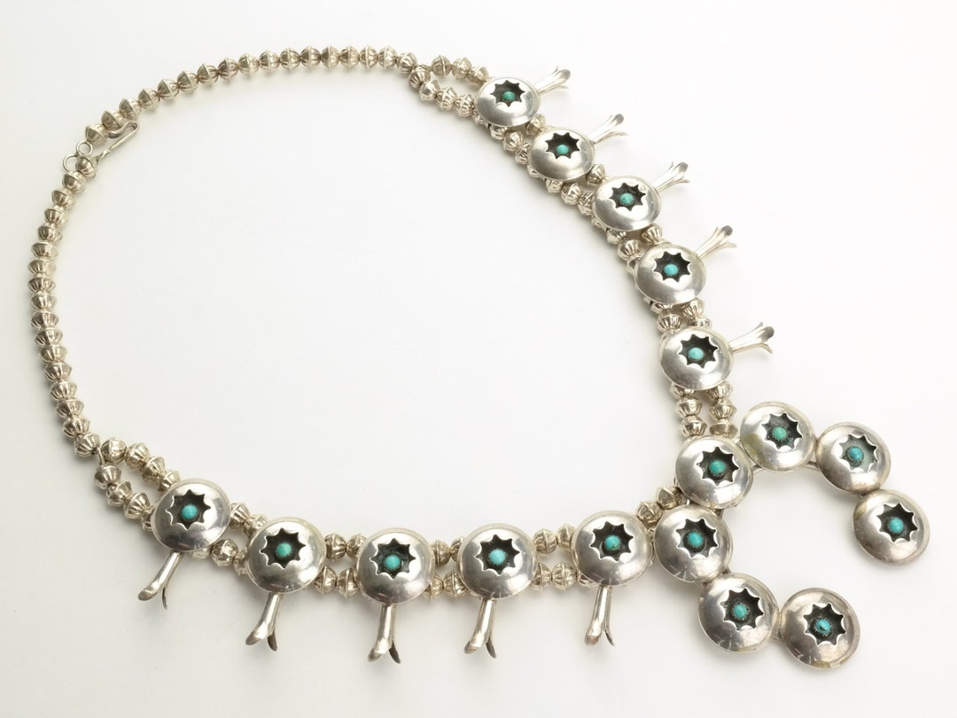 Native American Shadow Box Turquoise Squash Blossom Fluted - Etsy