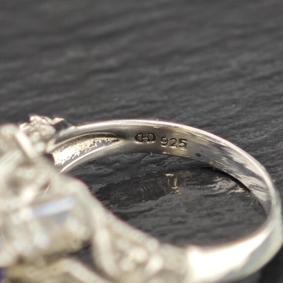 Sapphire Statement Ring: Sterling Silver Size 6 - image 8