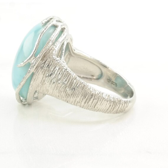 Sterling Silver Ring: Larimar Stone - Large Sky B… - image 9