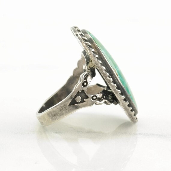 Native American Turquoise Ring - Oval Spiderweb S… - image 4