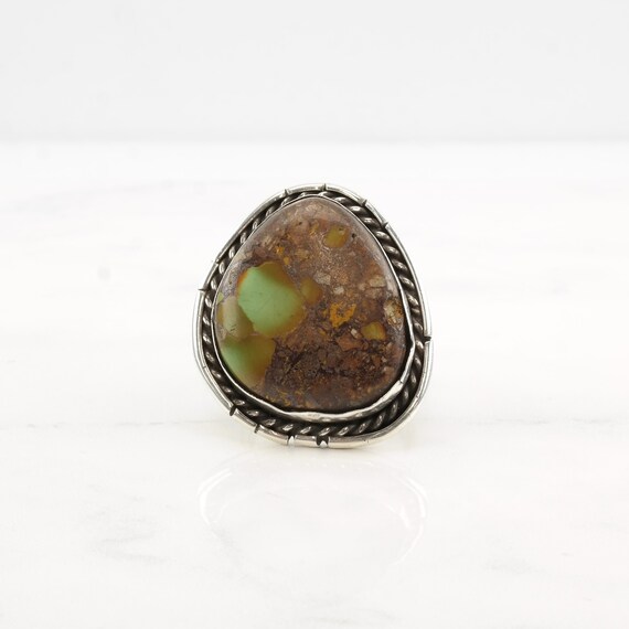 Vintage 1970 Silver Ring Turquoise Sterling Size … - image 3