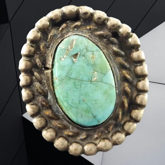 Native American Ring: Turquoise Stone, Sterling S… - image 1