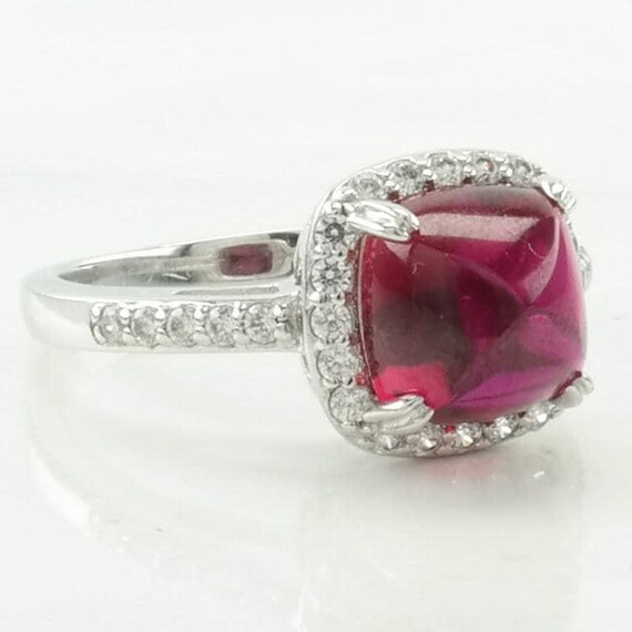Pink Ruby Elegant Statement Ring: Sterling Silver… - image 3