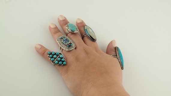 Vintage Native American Silver Ring Turquoise, MO… - image 2