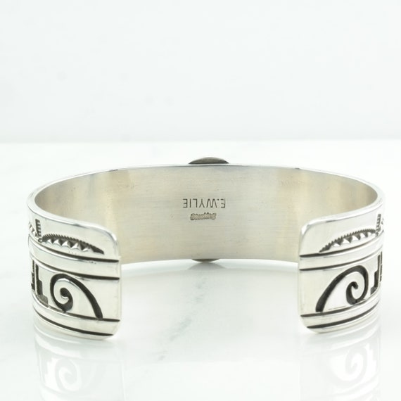 Navajo Sterling Silver Cuff Bracelet Blue Turquoi… - image 4