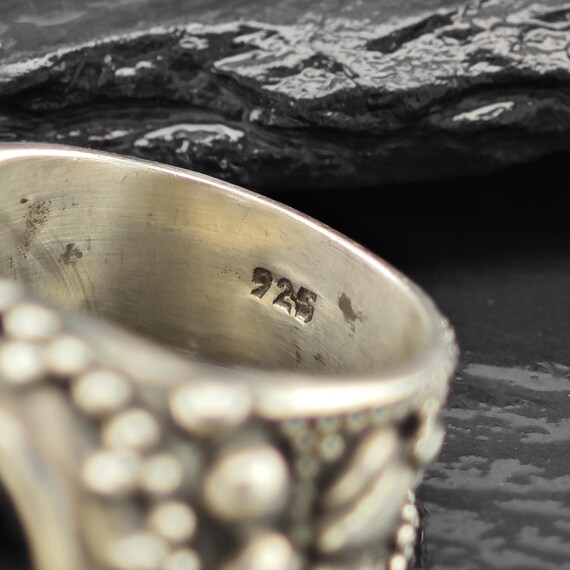 Oval Onyx Ring: Sterling Silver Statement Jewelry… - image 7