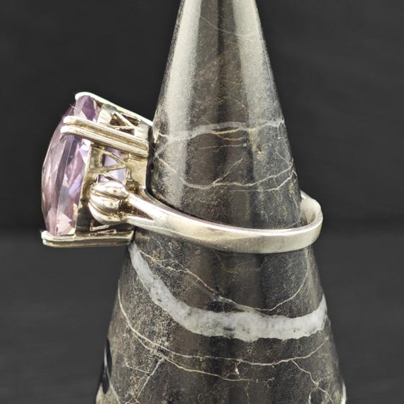 Amethyst Statement Ring: Large Square Cut - Sterl… - image 11