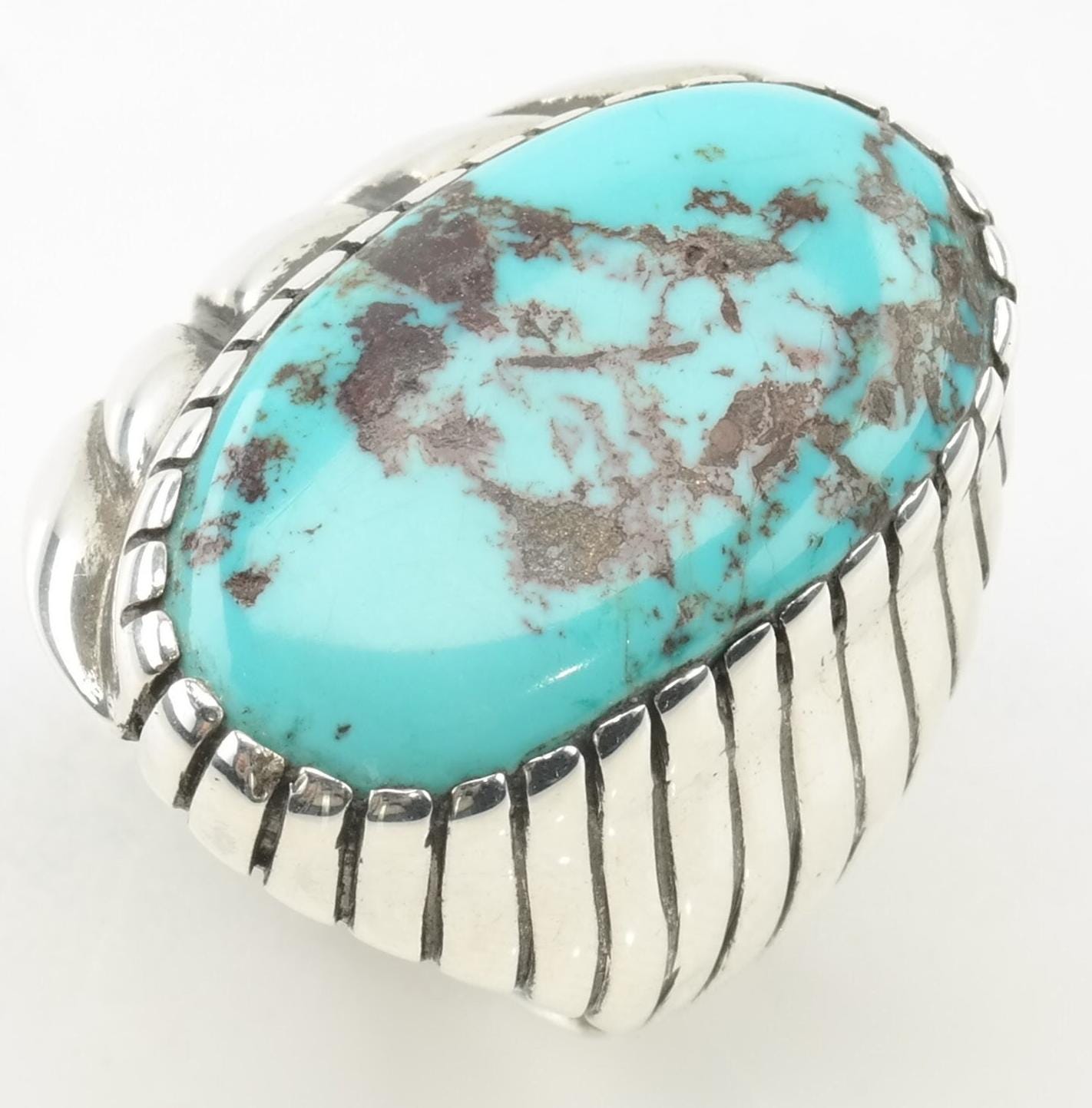 Important Vintage Native American Zuni Roger Tsabetsaye Turquoise Sterling Silver Bracelet Important Vintage Native American Zuni Roger Tsabetsaye Turquoise Sterling Silver Bracelet