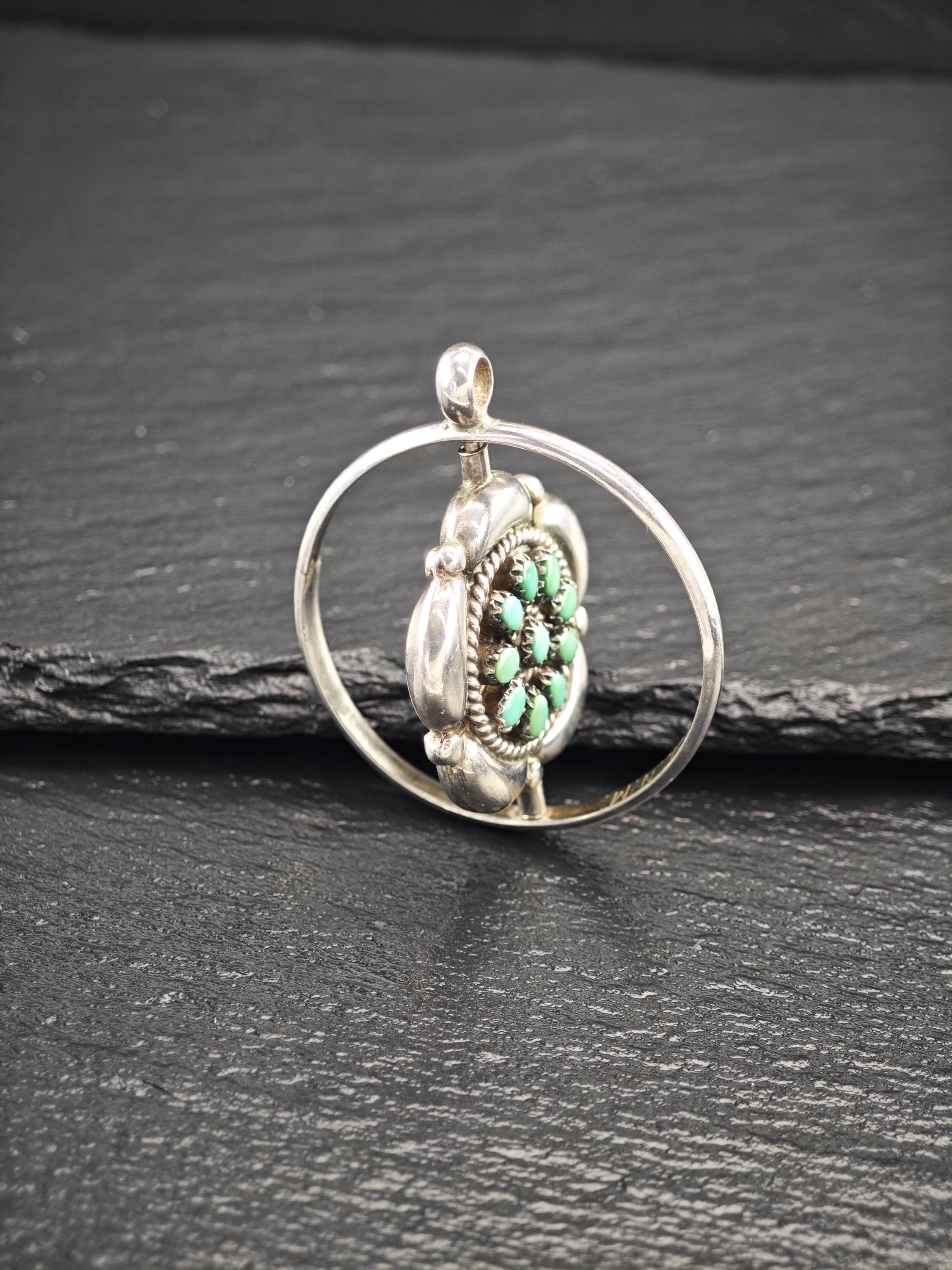 Zuni, Native American Reversible, Pendant Sterling Silver - Etsy