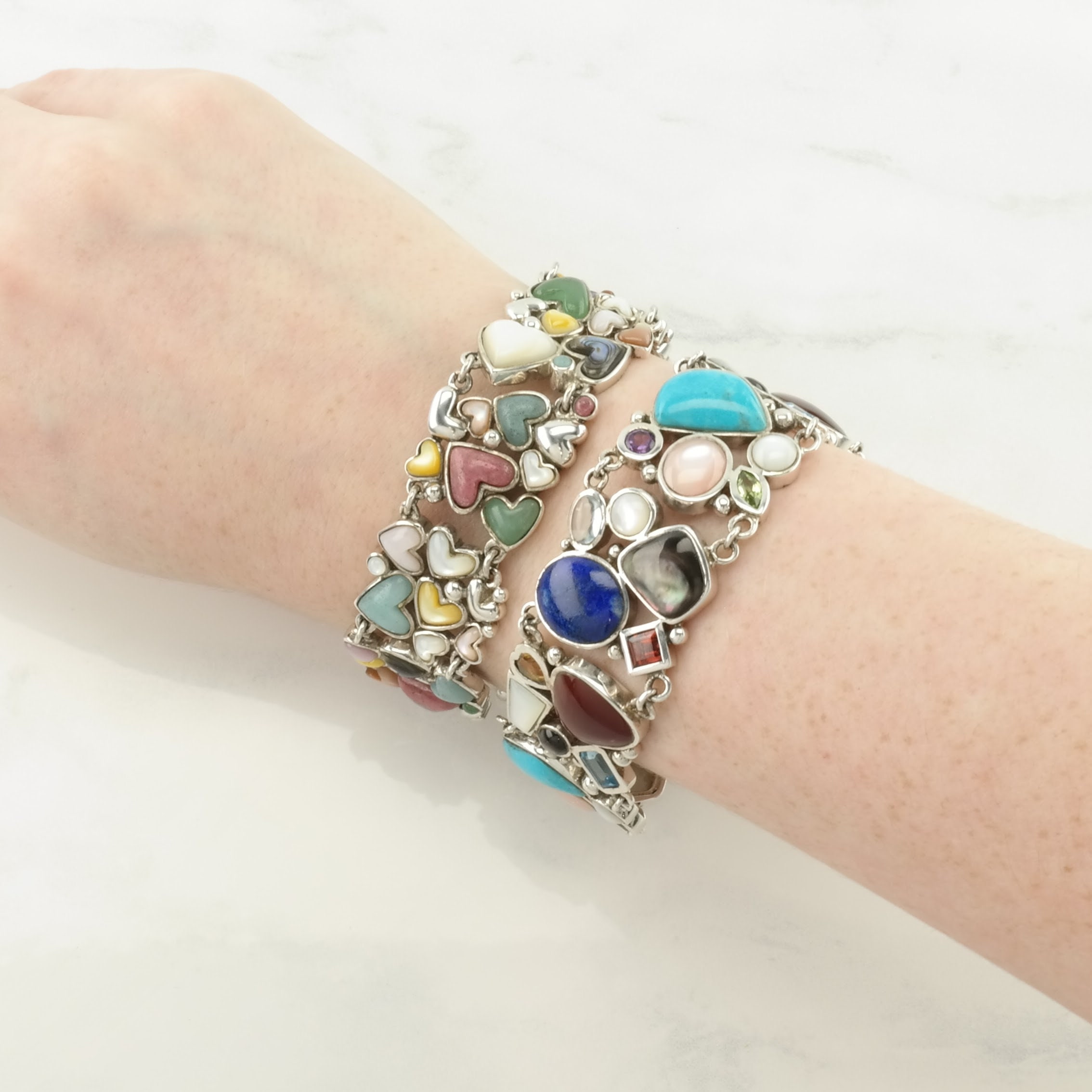 Choice of Vintage Sterling Silver Link/t-bar Bracelet Multi
