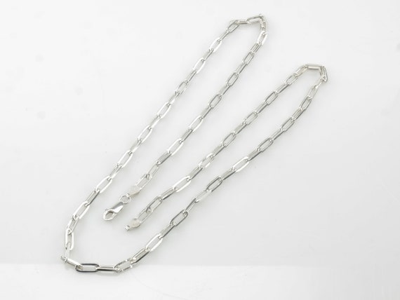 Vintage Italy Sterling Silver Paperclip 22" 4mm N… - image 6