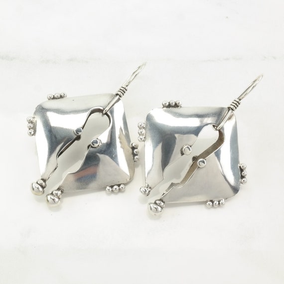 Sterling Silver Abstract Earrings Fish Hook