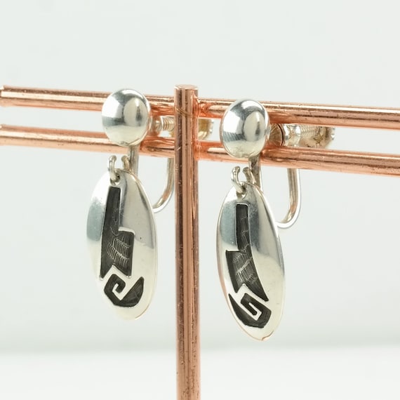 Native American Sterling Silver Overlay Earrings … - image 1
