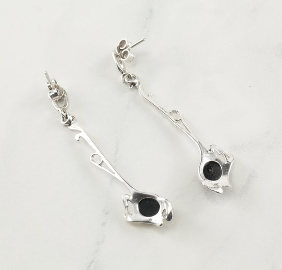 Modernist Baltic Amber Earrings Sterling Silver - image 5