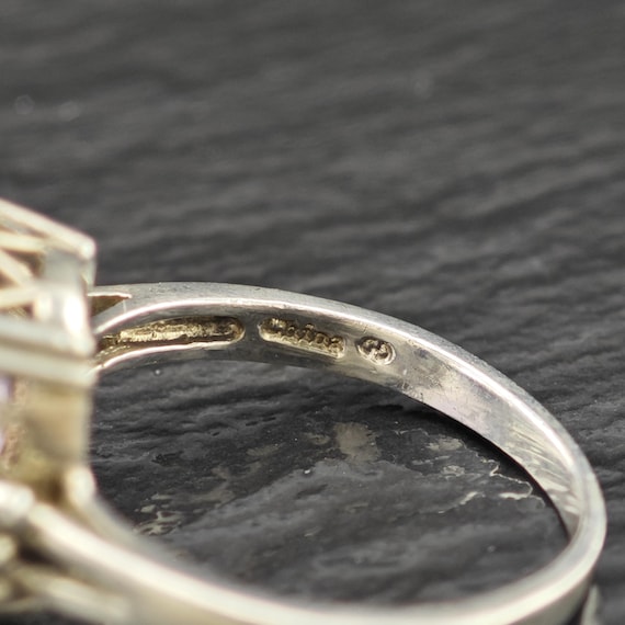 Amethyst Statement Ring: Large Square Cut - Sterl… - image 9