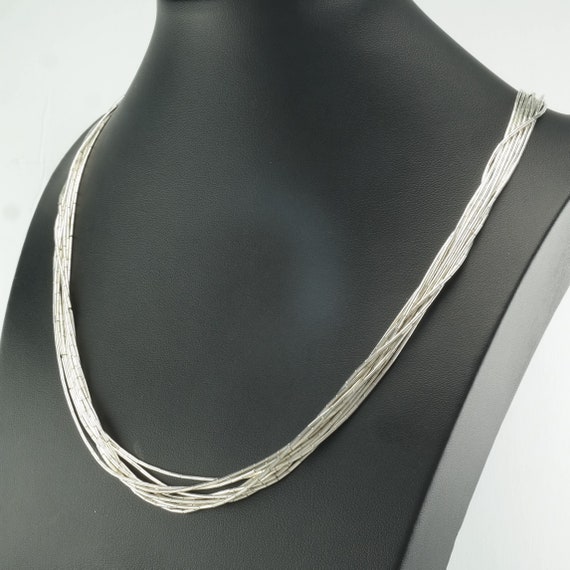 Vintage Southwest Sterling Silver 10 Strand Liqui… - image 4