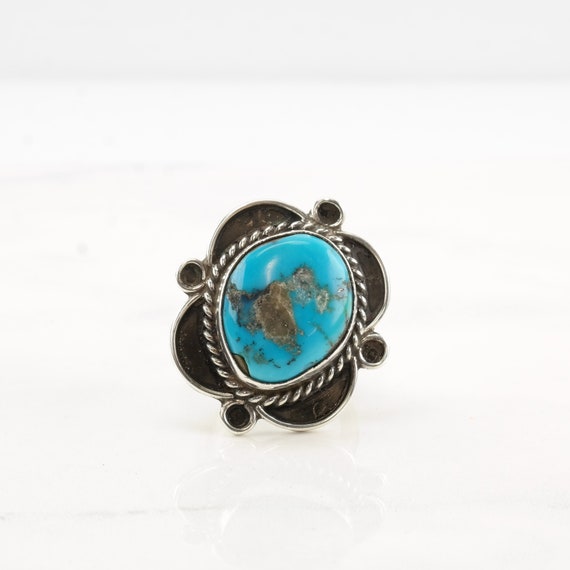Vintage Native American Silver Ring Bisbee Turquo… - image 3