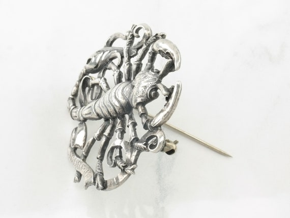 Cini Sterling Silver Zodiac Sign Scorpio Brooch - image 4