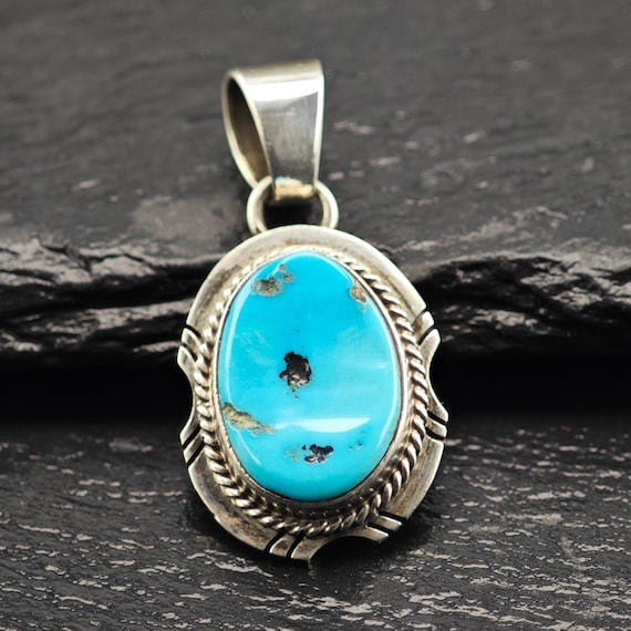 Sleeping Beauty Turquoise Pendant Sterling Silver
