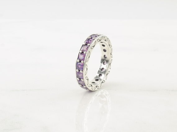Vintage Pandora Sterling Silver Anello Viola CZ Taglia 6 3 4 Etsy Italia