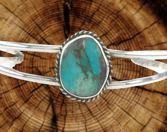 Turquoise Cuff Bracelet: Sterling Silver Southwest Jewelry 6 3/4"