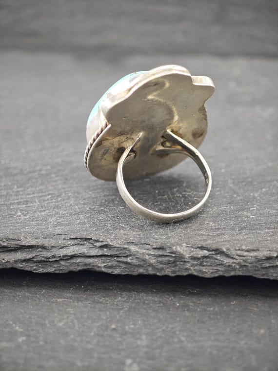 Large Number Eight Turquoise Ring - Native Americ… - image 10