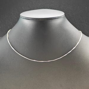 Sterling Silver Box Chain Necklace, Adjustable 24" Slider Clasp