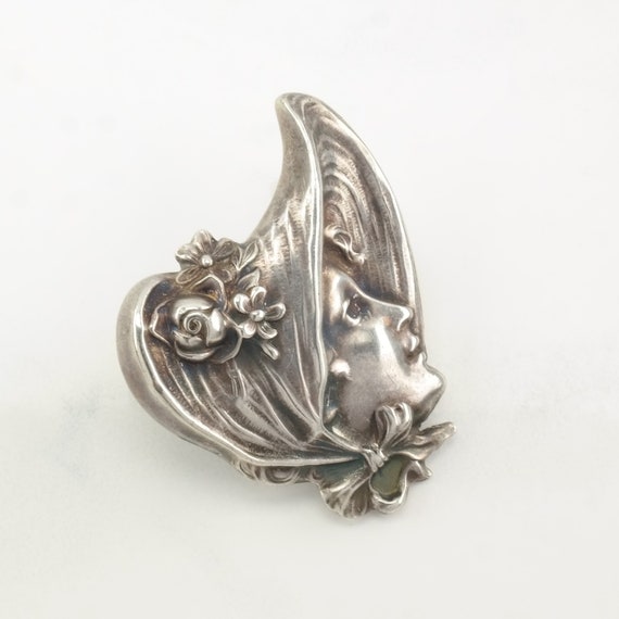 Unger Brothers Brooch Art Nouveau Sterling Silver - image 3