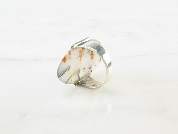 Vintage Sterling Silver Ring Dendritic Agate Size… - image 6