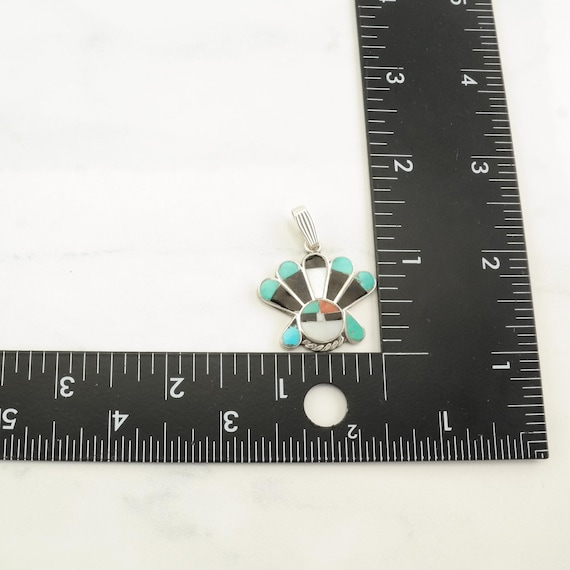 Sunface Pendant - Native American Multi Gemstone … - image 5
