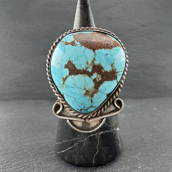Large Number Eight Turquoise Ring - Native Americ… - image 9