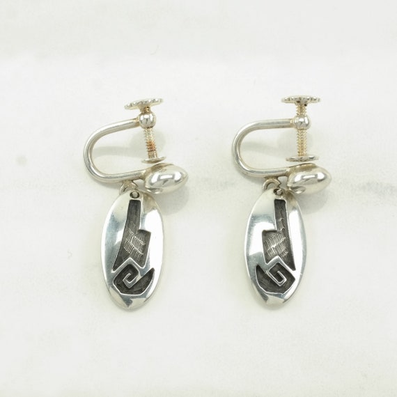 Native American Sterling Silver Overlay Earrings … - image 5